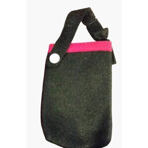 Black Felt Bag Pink Trim 3x4 inch Pouch Ditty Bag